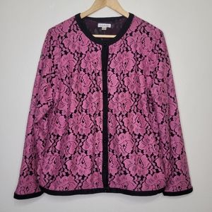 Joan Rivers Floral Lace Cardigan, Size L